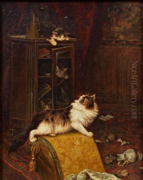 Jeux Desastreux D'une Chatte Et De Ses Chatons - view 1