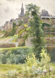 Vue De Montcontour De Bretagne by Leon Le Royer