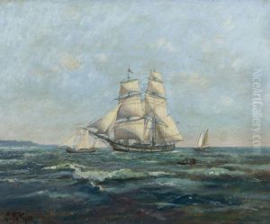 Shipping Off The Norman Coast by Leon Le Royer