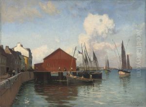 Hanging Nets At A French Quay