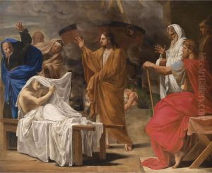 The Christ Raising The Son Ofthe Widow Of Naim From The Dead by Nicolas Le Sueur