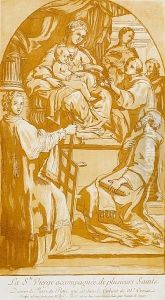 La Sainte Vierge, Accompagnee De Plusieurssaints by Nicolas Le Sueur