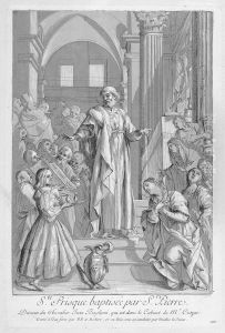 St. Petrus Tauft Prisca Im Tempel by Nicolas Le Sueur