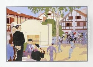 Le Fronton Du Village (pays Basque) by Jacques Le Tanneur