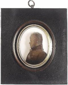 A Silhouette Of William Browne (1775-1842), Profile To The Left, Wearing Coatee, Shoulder Belt With Hexagonal Belt Plate Engraved Gr, Frilled Chemise And Black Stock, His Hair Worn In A Pigtail. A Silhouette Of William Browne (1775-1842), Profile To The Left, Wearing Coatee, Shoulder Belt With Hexagonal Belt Plate Engraved Gr, Frilled Chemise And Black Stock, His Hair Worn In A Pigtail.