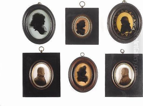 A Silhouette Of William Browne (1775-1842), Profile To The Right, Wearing Coatee With Epaulette And Buttons Stamped Staf, Frilled Chemise And Black Stock, His Hair Worn En Queue. - view 1