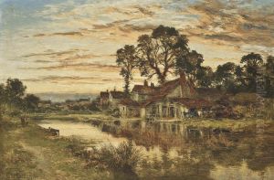 The Tillingbourne Stream, Surrey by Benjamin Williams Leader