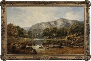On The Lledr, North Wales by Benjamin Williams Leader
