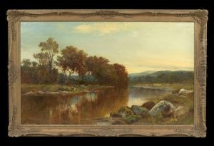 Evening Light Near Wales by Benjamin Williams Leader