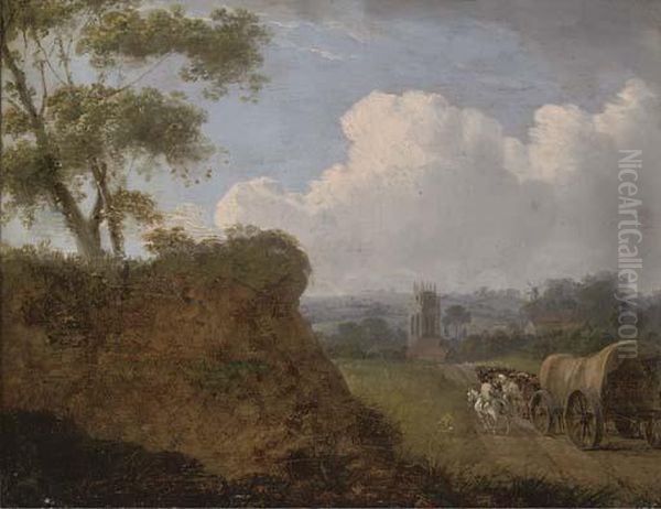 Travellers Approaching A Village - view 1