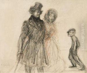 Couple D'elegants Et Poulbot