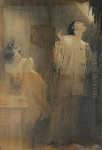 Pierrot Et Colombine by Charles Leandre