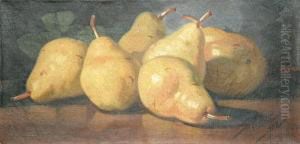 Still Life Of Pears On A Table by Edward Chalmers Leavitt
