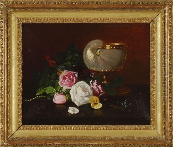 Still Life With Roses And An Abalone Shell - view 1