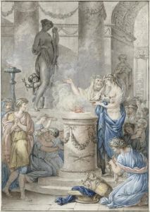 A Vestal Sacrificestwo Doves To Venus. by Jean Jacques Francois Le Barbier
