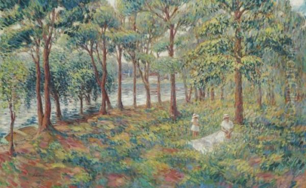 Madame Lebasque Et Sa Fille Au Bord De La Marne - view 1