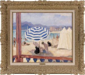 Parasol Bleu Et Tentes by Henri Lebasque