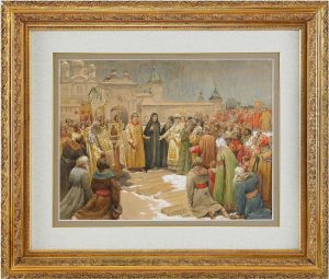 The Election Of Michael Romanov In 1613 by Klavdiy Vasilievich Lebedev