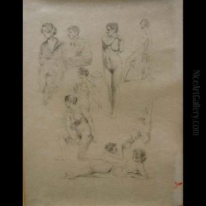 Nudes And Figural Studies by Leon Lebegue