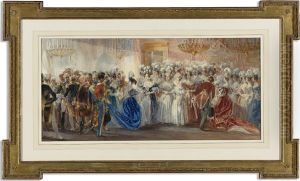 Queen Adelaide's First Drawing Room by Theodore Leblanc