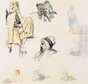 " Fumeur De Kif, Etudes De Portraits ". by Theodore Leblanc