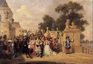 Louis Xiv Dans Un Parc Royal by Emile Jules Paul Lebrun