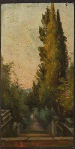 An Entrance To An Estate by Carl August Lebschee