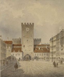Das Karlstor In Munchen by Carl August Lebschee