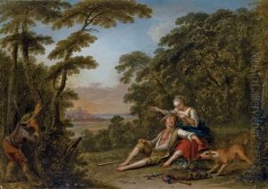Un Couple Dans Un Bosquet Epie Par Un Promeneur