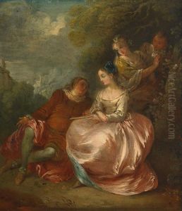 A Fete Galante by Sebastien Jacques Leclerc Des Gobelins