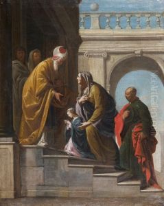 La Presentation De La Vierge Au Temple by Sebastien Ii Leclerc