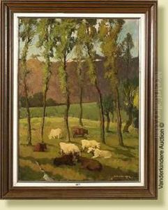 Vaches Au Pre A Lhoneux by Jean-Baptiste Lucien