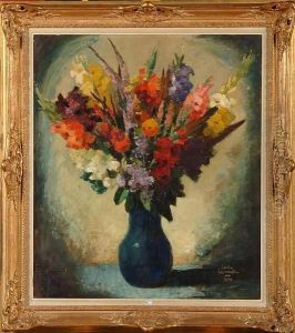 Vase De Fleurs by Emile Lecomte