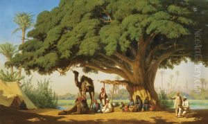 Travelling Artists Sketching An Arab Encampment, Cairo