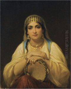 La Femme Au Tambourin by Charles Emile Hippolyte Lecomte-Vernet
