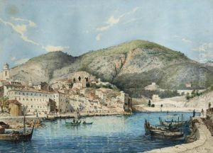 Vues De Cassis [leconte De Roujou ; Views Of Cassis ; A Pair ; Watercolours Signed Lower Right And Lower Left] by Louis Auguste G. Leconte De Roujou
