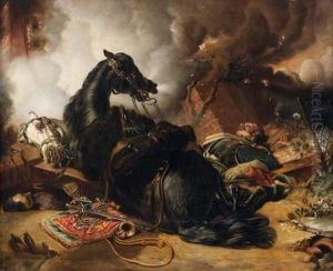 L'officier De Dragon Blesse by Hyppolite Leconte