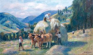 Fenaisons En Auvergne by Raymond Louis Lecourt