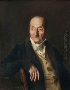 Portrait D'homme Au Gilet Jaune by Jacques Joseph Lecurieux