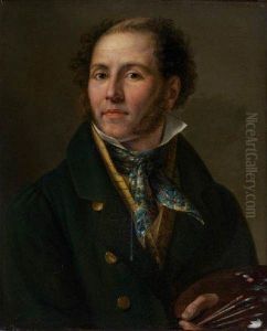 Autoportrait A La Palette by M Ledieu