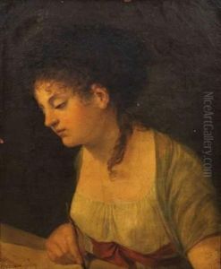 La Jeune Dessinatrice by Jeanne-Philiberte Ledoux