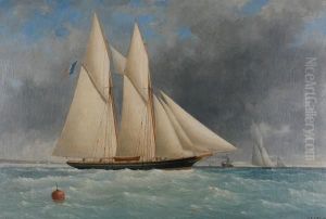 A Schooner And Other Shipping Heading Out Tosea A Schooner And Other Shipping Heading Out Tosea