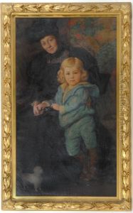 Portrait Of Maud M. Pond And Roger V. Pond by Ernest Lee