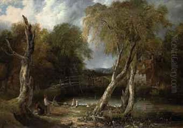 Landscape With Birch Trees And Figures - view 1