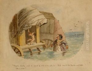 "master Jacky Won't Be Afraid Of Salt Water Will He! He'll Come To His Martha And Bathe Like A Man by John Leech