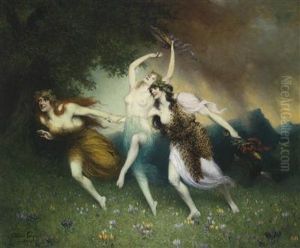 Fleeing Nymphs by Ferdinand Leeke