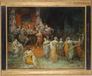 Zwergenkonig Laurin Am Hof Des Dietrich Von Bern by Ferdinand Leeke