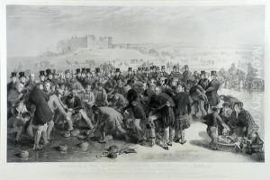 Grand Match Of The Royal Caledonian Curling Club Atlinlithgow by Charles Lees