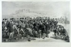 Grand Match Of Theroyal Caledonian Curling Club At Linlithgow by Charles Lees