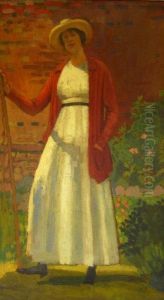 Lyndra In The Garden by Derwent Lees